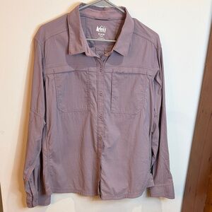 REI Mauve Women's Sahara Button Down Long-Sleeve Shirt, XL